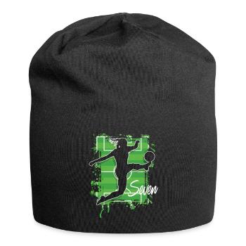 Footballeur Football 7ème Anniversaire - Bonnet en jersey - noir - Devant
