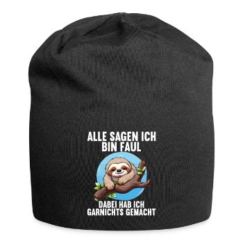 Mes parents disent tous que je suis paresseux - Bonnet en jersey - noir - Devant