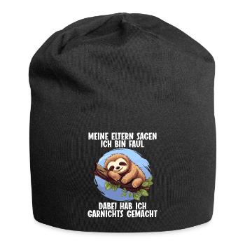 Meine Eltern Alle sagen ich bin faul Faultier - Jersey-Beanie - Schwarz - Vorne