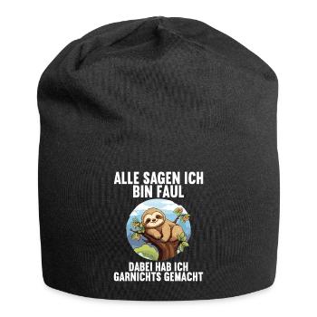 Meine Eltern Alle sagen ich bin faul Faultier - Jersey-Beanie - Schwarz - Vorne