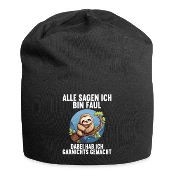 Mes parents disent tous que je suis paresseux - Bonnet en jersey - noir - Devant