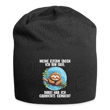 Mes parents disent tous que je suis paresseux - Bonnet en jersey - noir - Devant