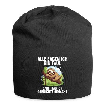 Meine Eltern Alle sagen ich bin faul Faultier - Jersey-Beanie - Schwarz - Vorne