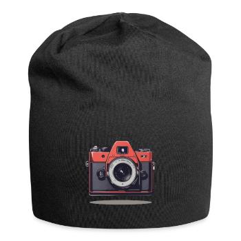 Vintage Photo Camera Aesthetics Retro Camera - Jersey Beanie - black - Front