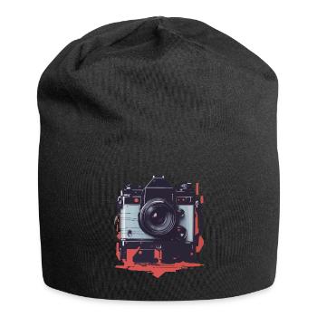Vintage Photo Camera Aesthetic Photographer Retro - Jersey Beanie - black - Front