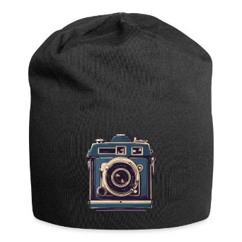 Vintage Photo Camera Aesthetic Retro Camera - Jersey Beanie - black - Front