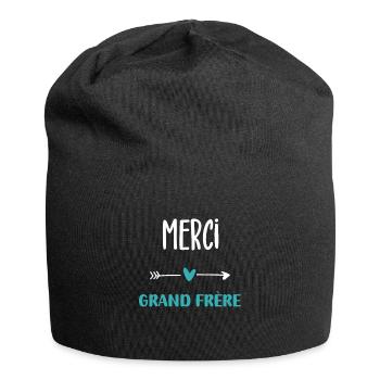 merci grand frère humour - Bonnet en jersey - noir - Devant