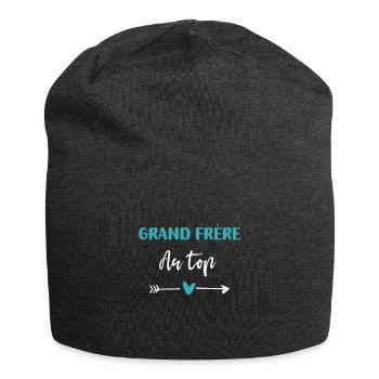 grand frère au top coeur - Bonnet en jersey - charbon - Devant