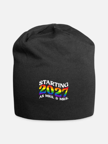 Gay Pride 2027 Hochzeit Homo-Ehe - Jersey-Beanie - Schwarz
