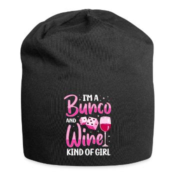 Dans un Bunco Et Vin Genre De Jeu De Dés De Fille - Bonnet en jersey - noir - Devant