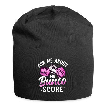 Ask me about my Bunco Score dice game - Jersey Beanie - black - Front