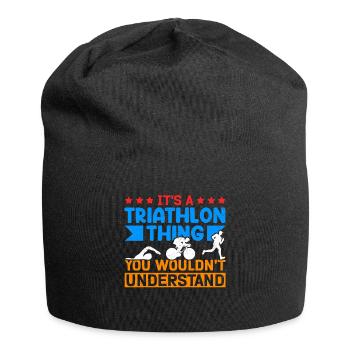 Triathlon Triathleten Triathlet Geschenk - Jersey-Beanie - Schwarz - Vorne