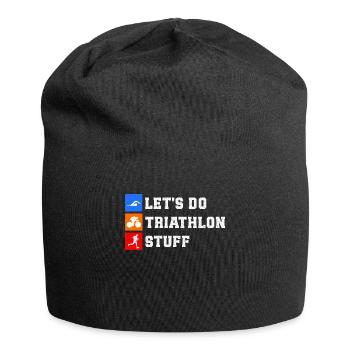 Triathlon Triathlet Triathleten Geschenk - Jersey-Beanie - Schwarz - Vorne