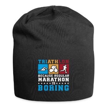 Triathlon Sport Triathleten Triathlet Geschenk - Jersey-Beanie - Schwarz - Vorne
