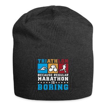 Triathlon Sports Triathlètes Triathlète Cadeau - Bonnet en jersey - charbon - Devant
