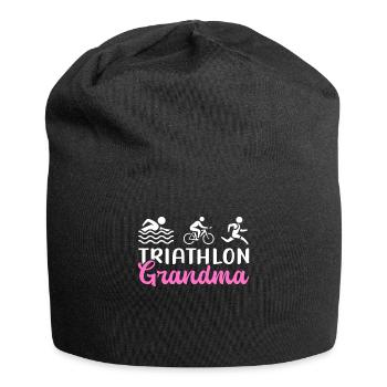 Triathlon Oma Triathleten Triathlet Geschenk - Jersey-Beanie - Schwarz - Vorne