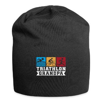 Triathlon Opa Triathleten Triathlet Geschenk - Jersey-Beanie - Schwarz - Vorne