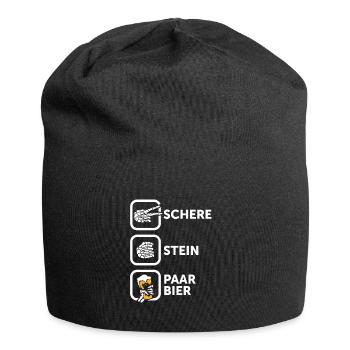 Schere, Stein, Paar, Bier - das perfekte Outfit - Jersey-Beanie - Schwarz - Vorne