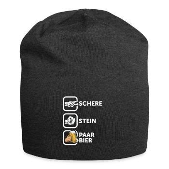 Schere, Stein, Paar, Bier - das perfekte Outfit - Jersey-Beanie - Anthrazit - Vorne