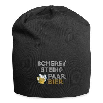 Schere, Stein, Paar, Bier - das perfekte Outfit - Jersey-Beanie - Schwarz - Vorne