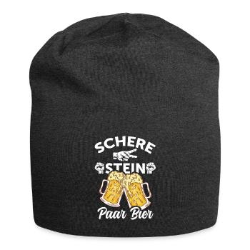 Schere, Stein, Paar, Bier - das perfekte Outfit - Jersey-Beanie - Anthrazit - Vorne