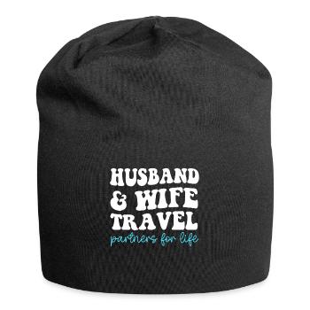Husband and Wife Travel Partners for Life - Jersey Beanie - black - Front