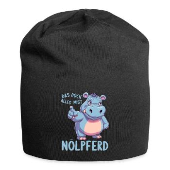 Nilpferd Hippo meckern Meckerer Nölpferd - Jersey-Beanie - Schwarz - Vorne