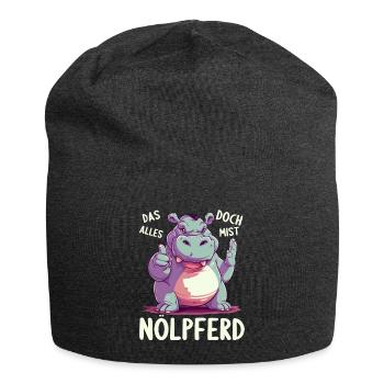 Nilpferd Hippo meckern Meckerer Nölpferd - Jersey-Beanie - Anthrazit - Vorne