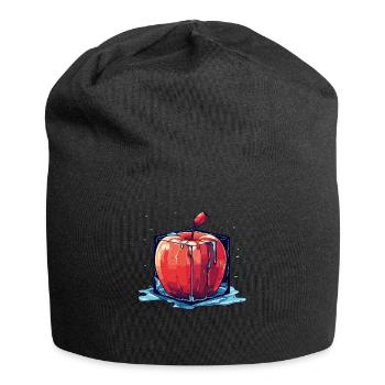 Würfel Apfel Cube Apple - Jersey-Beanie - Schwarz - Vorne