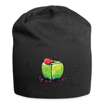 Würfel Apfel Cube Apple - Jersey-Beanie - Schwarz - Vorne