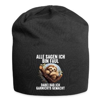 Mes parents disent tous que je suis paresseux - Bonnet en jersey - noir - Devant