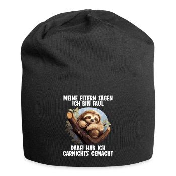 Mes parents disent tous que je suis paresseux - Bonnet en jersey - noir - Devant
