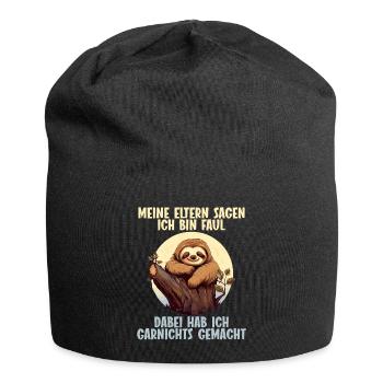 Mes parents disent tous que je suis paresseux - Bonnet en jersey - noir - Devant