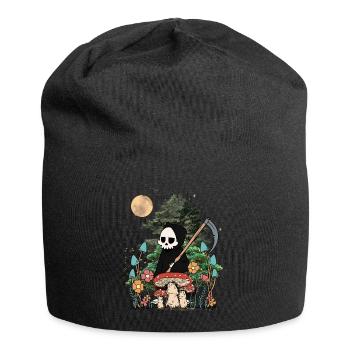 Natur Geist Gespenst Halloween Pilze Nacht Spuk - Jersey-Beanie - Schwarz - Vorne