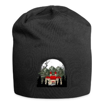 Märchen Schloss Mittelalter Burg Festung Dark - Jersey-Beanie - Schwarz - Vorne