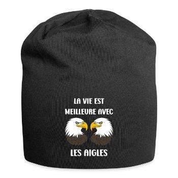 Citation humour Oiseau aigle - Bonnet en jersey - noir - Devant