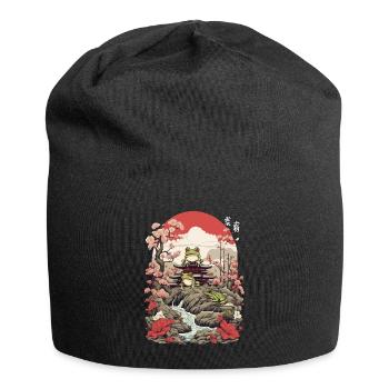 Frosch Streetwear Aesthetic Vintage Design - Jersey-Beanie - Schwarz - Vorne