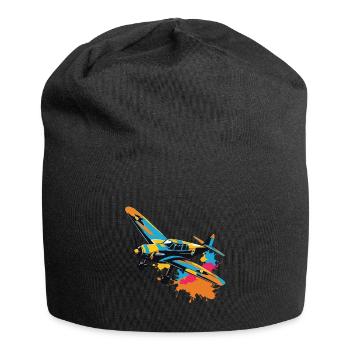 Modellflugzeug Pilot Flugzeug Hobby Ästhetisch - Jersey-Beanie - Schwarz - Vorne