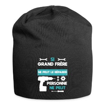 grand frère bricolage bricoleur humour - Bonnet en jersey - noir - Devant
