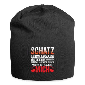 Schatz ich habe versucht das beste Geschenk - Jersey-Beanie - Schwarz - Vorne