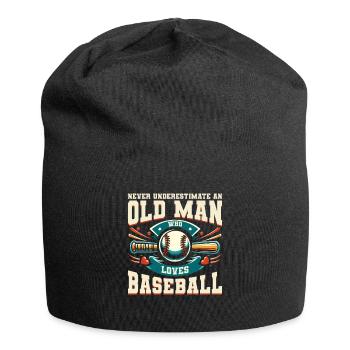 Ne sous-estimez jamais un vieil homme qui aime le baseball - Bonnet en jersey - noir - Devant