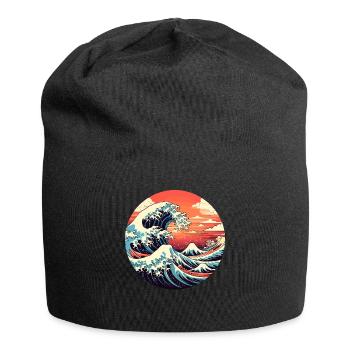 Große Welle The Great Wave Kanagawa - Jersey Beanie - black - Front