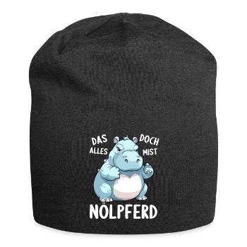 Hippo Hippo Complain Complainer Nölpferd - Jersey Beanie - charcoal grey - Front