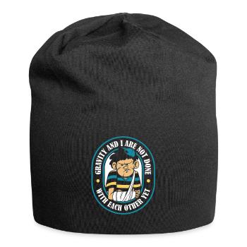 Die Schwerkraft und ich sind noch nicht fertig gebrochener Knochenchirurg - Jersey-Beanie - Schwarz - Vorne