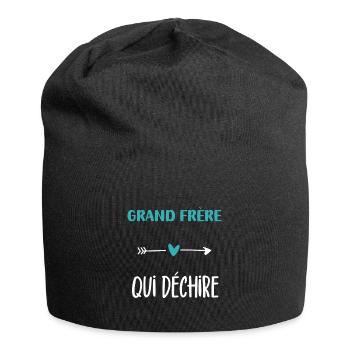 grand frère qui déchire humour - Bonnet en jersey - noir - Devant