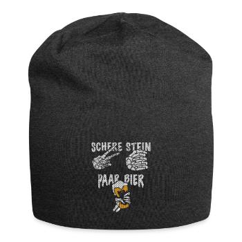 Schere, Stein, Paar, Bier - das perfekte Outfit - Jersey-Beanie - Anthrazit - Vorne