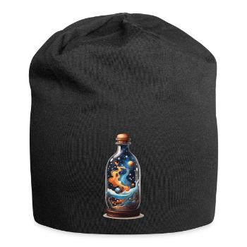 Weltall in Flasche Boho-Style Bohemian Streetwear - Jersey-Beanie - Schwarz - Vorne