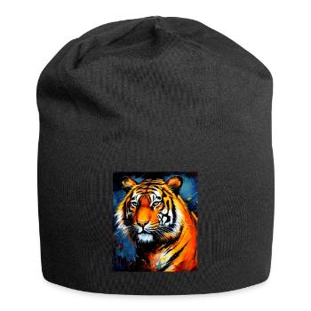 Tiger Portrait - Jersey Beanie - black - Front