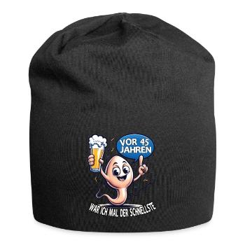 Vor 45 Jahren War Ich Schnellste - Jersey-Beanie - Schwarz - Vorne