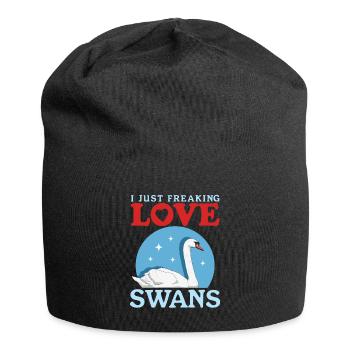 Swans Swans Swan Lover Gift - Jersey Beanie - black - Front